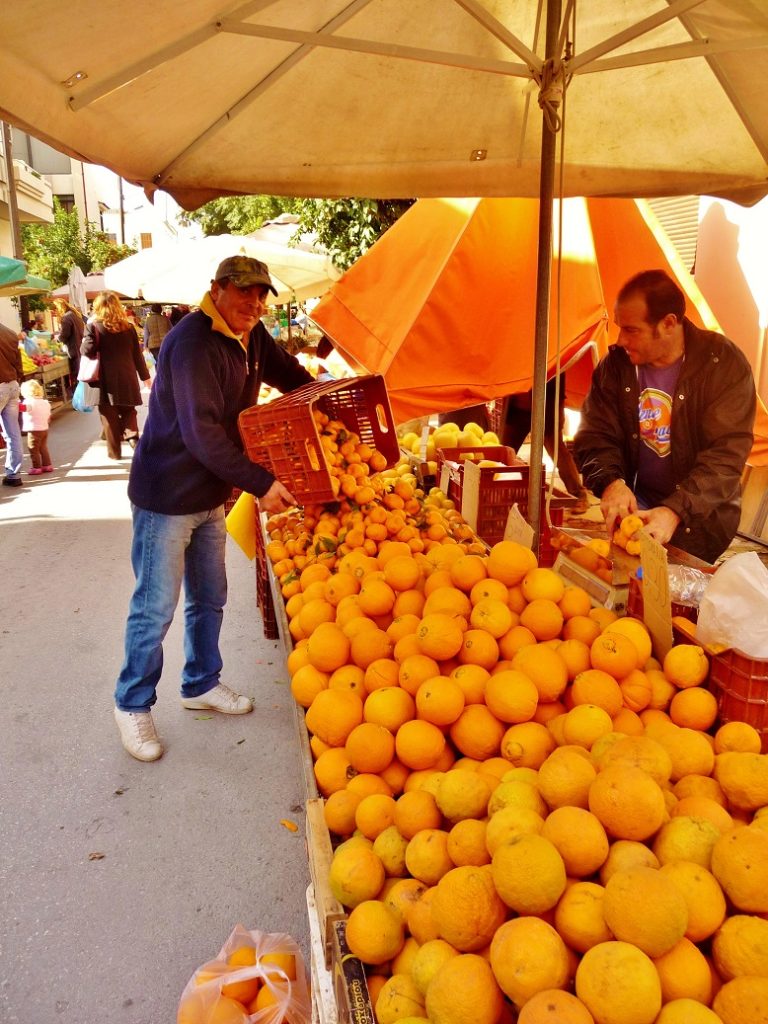 The orange man at Chania street markets